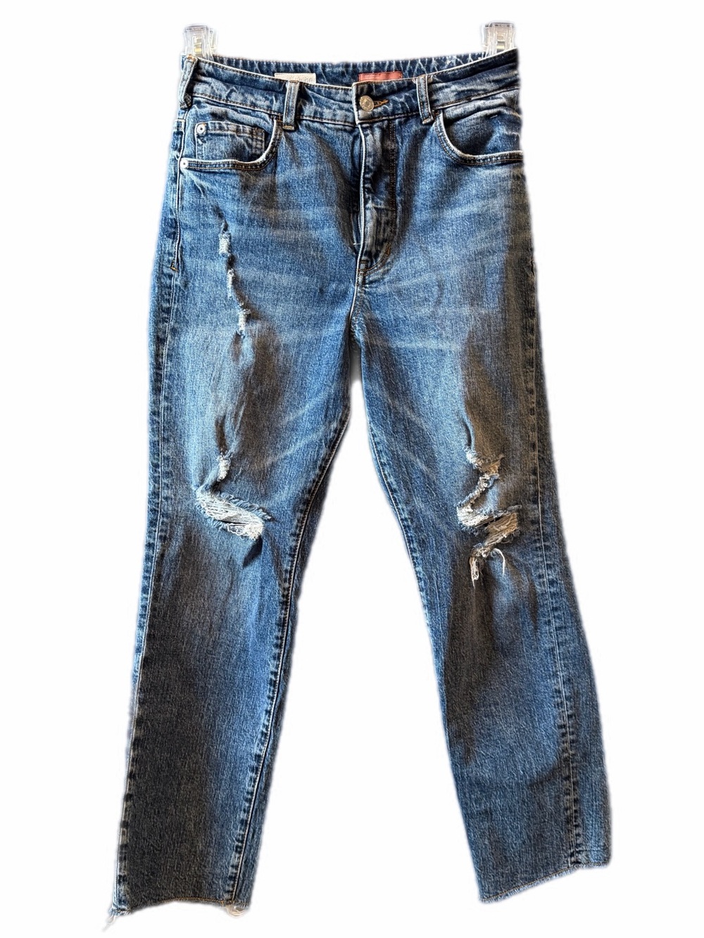 Pilcro Vintage Straight Distressed Blue High-Rise jeans size 29 like new - Picture 7 of 15